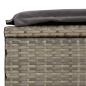 Preview: Sonnenliege mit Faltdach Grau 213x63x97 cm Poly Rattan
