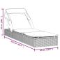 Preview: Sonnenliege mit Faltdach Grau 213x63x97 cm Poly Rattan