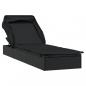 Preview: Sonnenliege mit Faltdach Schwarz 213x63x97 cm Poly Rattan