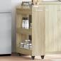 Preview: ARDEBO.de - Schrank mit Rollen Sonoma-Eiche 60x22x79 cm Holzwerkstoff