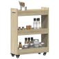 Preview: Schrank mit Rollen Sonoma-Eiche 60x22x79 cm Holzwerkstoff