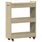 Preview: Schrank mit Rollen Sonoma-Eiche 60x22x79 cm Holzwerkstoff