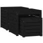 Preview: ARDEBO.de - 3-tlg. Gartenbox-Set Schwarz Massivholz Kiefer