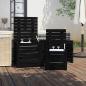 Preview: 3-tlg. Gartenbox-Set Schwarz Massivholz Kiefer