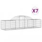 Preview: Gabionen mit Hochbogen 7 Stk. 200x50x40/60 cm Verzinktes Eisen
