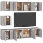 Preview: 7-tlg. TV-Schrank-Set Grau Sonoma Holzwerkstoff