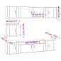 Preview: 7-tlg. TV-Schrank-Set Grau Sonoma Holzwerkstoff