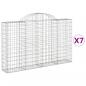 Preview: Gabionen mit Hochbogen 7 Stk. 200x30x120/140cm Verzinktes Eisen