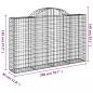 Preview: Gabionen mit Hochbogen 7 Stk. 200x30x120/140cm Verzinktes Eisen