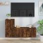 Preview: ARDEBO.de - 2-tlg. TV-Schrank-Set Räuchereiche Holzwerkstoff