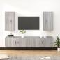 Preview: ARDEBO.de - 4-tlg. TV-Schrank-Set Grau Sonoma Holzwerkstoff