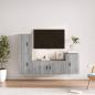 Preview: ARDEBO.de - 4-tlg. TV-Schrank-Set Grau Sonoma Holzwerkstoff