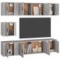 Preview: 7-tlg. TV-Schrank-Set Betongrau Holzwerkstoff