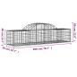 Preview: Gabionen mit Hochbogen 2 Stk. 200x50x40/60 cm Verzinktes Eisen