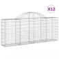 Preview: Gabionen mit Hochbogen 12 Stk. 200x30x80/100cm Verzinktes Eisen