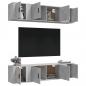 Preview: 6-tlg. TV-Schrank-Set Betongrau Holzwerkstoff