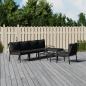 Preview: ARDEBO.de - 7-tlg. Garten-Lounge-Set mit Grauen Kissen Stahl