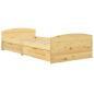 Preview: ARDEBO.de - Massivholzbett mit 2 Schubladen Kiefernholz 90x200 cm