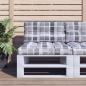 Preview: ARDEBO.de - Palettenkissen Grau Kariert 70x40x12 cm Stoff