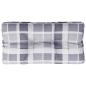 Preview: Palettenkissen Grau Kariert 70x40x12 cm Stoff