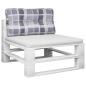 Preview: Palettenkissen Grau Kariert 70x40x12 cm Stoff