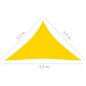 Preview: Sonnensegel Oxford-Gewebe Dreieckig 3,5x3,5x4,9 m Gelb