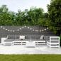 Preview: 10-tlg. Garten-Sofagarnitur Weiß Massivholz Kiefer