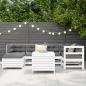 Preview: 7-tlg. Garten-Sofagarnitur Weiß Massivholz Kiefer