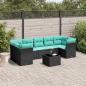 Preview: ARDEBO.de - 8-tlg. Garten-Sofagarnitur mit Kissen Schwarz Poly Rattan