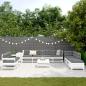 Preview: 11-tlg. Garten-Sofagarnitur Weiß Massivholz Kiefer