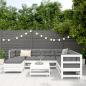 Preview: 8-tlg. Garten-Sofagarnitur Weiß Massivholz Kiefer