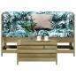 Preview: ARDEBO.de - 3-tlg. Garten-Lounge-Set mit Kissen Kiefernholz Imprägniert