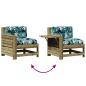 Preview: 5-tlg. Garten-Lounge-Set mit Kissen Imprägniertes Kiefernholz