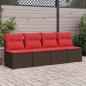 Preview: 2-tlg. Garten-Sofagarnitur mit Kissen Braun Poly Rattan Akazie