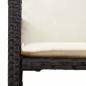 Preview: 3-tlg. Gartenbar-Set mit Kissen Schwarz Poly Rattan Akazie