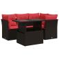 Preview: 5-tlg. Garten-Sofagarnitur mit Kissen Braun Poly Rattan Akazie