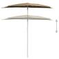 Preview: Halb-Sonnenschirm mit Mast 180x90 cm Taupe