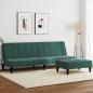 Preview: ARDEBO.de - Schlafsofa 2-Sitzer mit Fußhocker Dunkelgrün Samt