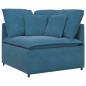 Preview: Modulares Sofa mit Fußhocker Kissen Samt Blau