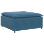 Preview: Modulares Sofa mit Fußhocker Kissen Samt Blau