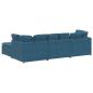 Preview: Modulares Sofa mit Fußhocker Kissen Samt Blau