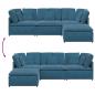 Preview: Modulares Sofa mit Fußhocker Kissen Samt Blau