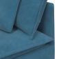 Preview: Modulares Sofa mit Fußhocker Kissen Samt Blau