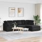 Preview: ARDEBO.de - Modulares Sofa mit Fußhocker Kissen Stoff Schwarz