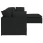 Preview: Modulares Sofa mit Fußhocker Kissen Stoff Schwarz