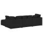 Preview: Modulares Sofa mit Fußhocker Kissen Stoff Schwarz