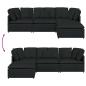 Preview: Modulares Sofa mit Fußhocker Kissen Stoff Schwarz