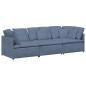 Preview: Modulares Sofa mit Kissen Cordstoff Blau