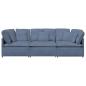 Preview: Modulares Sofa mit Kissen Cordstoff Blau