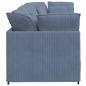 Preview: Modulares Sofa mit Kissen Cordstoff Blau